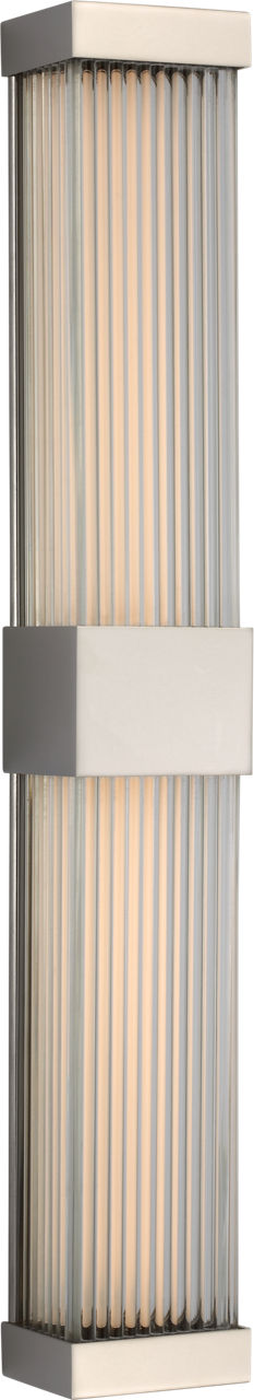 Vance 24" Double Sconce | Polished Nickel | Clear Glass Rods
