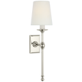 Classic 19" Tail Sconce | Polished Nickel | Linen Shades