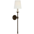 Classic 27" Tail Sconce | Bronze | Linen Shade