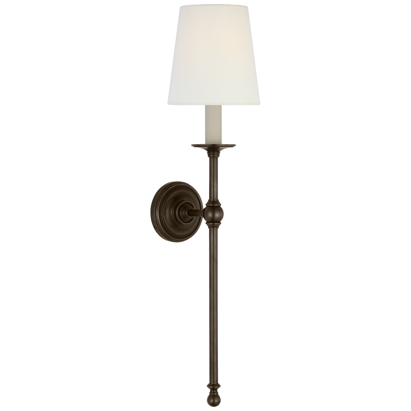 Classic 27" Tail Sconce | Bronze | Linen Shade