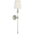 Classic 27" Tail Sconce | Polished Nickel | Linen Shade