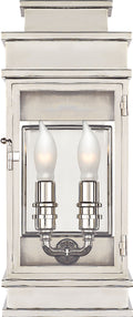 Linear Mini Wall Lantern | Polished Nickel | Clear Glass