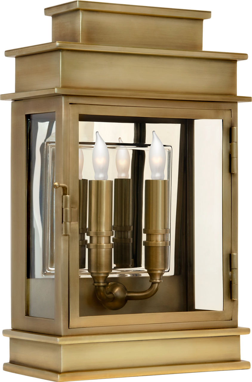 Linear Lantern Short | Antique-Burnished Brass