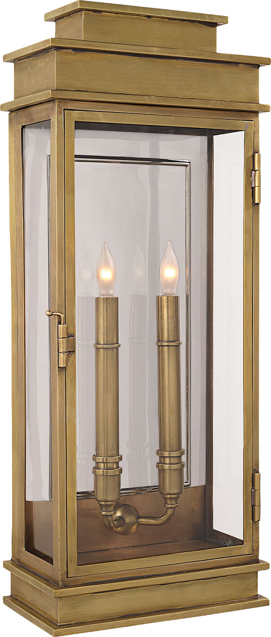 Linear Lantern Tall | Antique-Burnished Brass