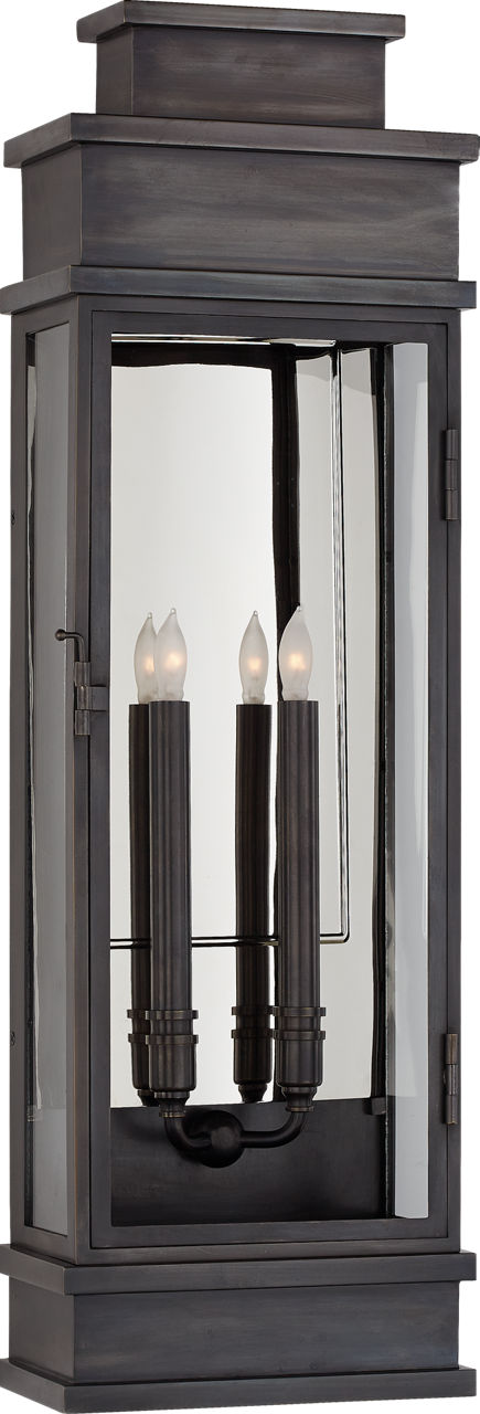 Linear Large Wall Lantern | Bronze | Clear Glass