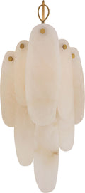 Cora Medium Waterfall Sconce | Antique-Burnished Brass | Alabaster