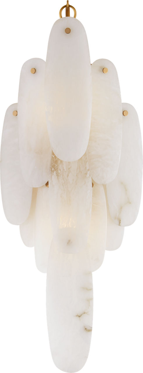 Cora Large Waterfall Sconce | Antique-Burnished Brass | Alabaster