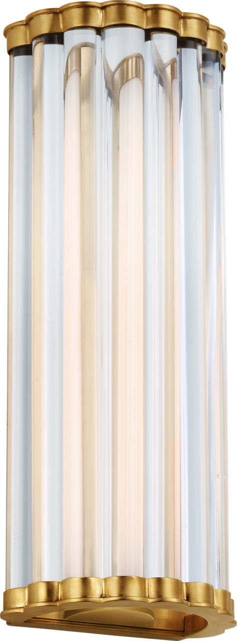 Kean 14" Sconce | Antique-Burnished Brass | Clear Glass Rods