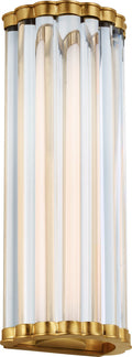 Kean 14" Sconce | Antique-Burnished Brass | Clear Glass Rods