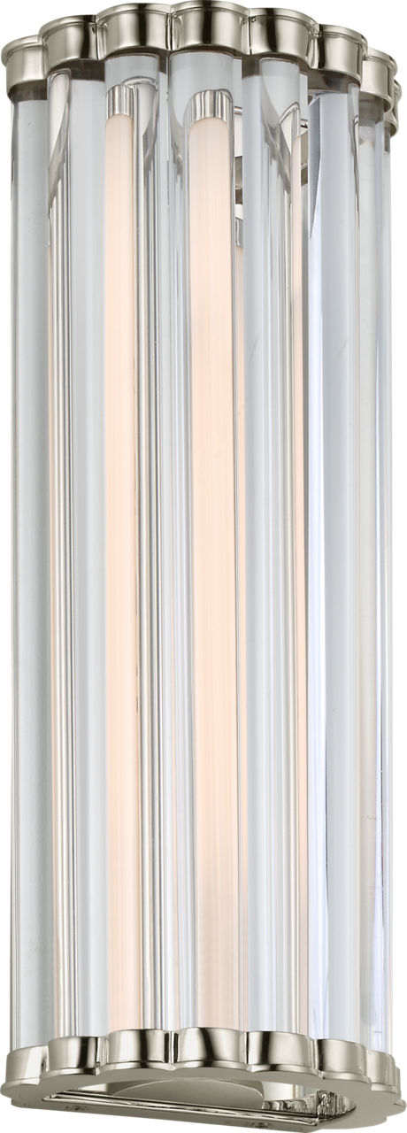 Kean 14" Sconce | Polished Nickel | Clear Glass Rods