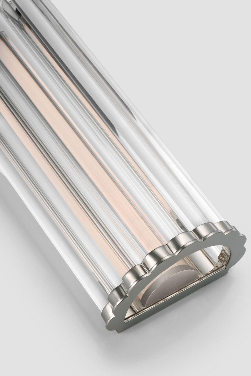 Kean 14" Sconce | Polished Nickel | Clear Glass Rods