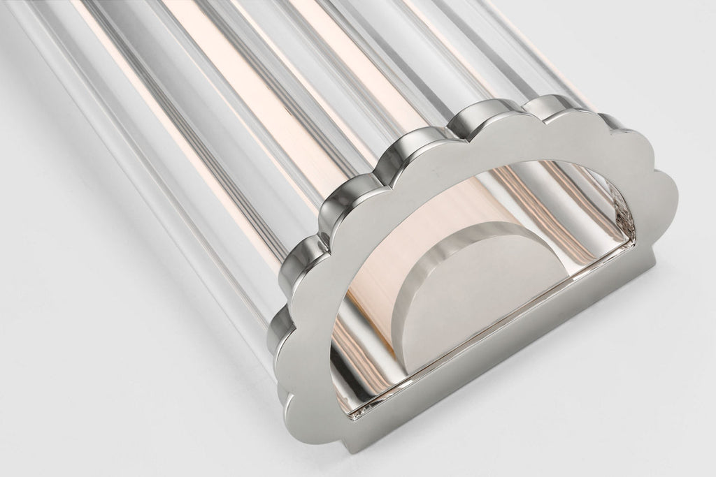 Kean 14" Sconce | Polished Nickel | Clear Glass Rods