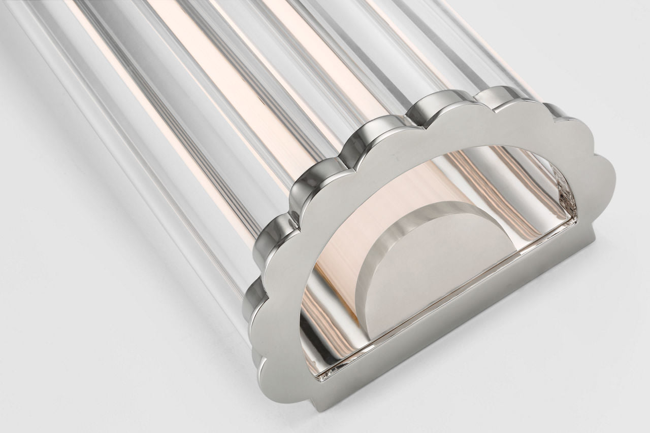 Kean 14" Sconce | Polished Nickel | Clear Glass Rods