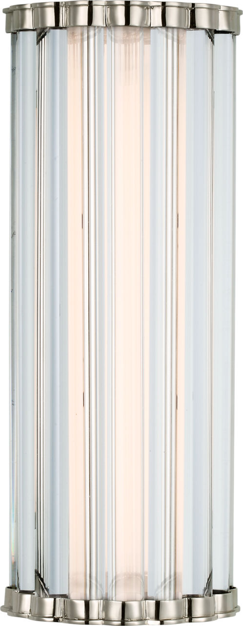 Kean 14" Sconce | Polished Nickel | Clear Glass Rods