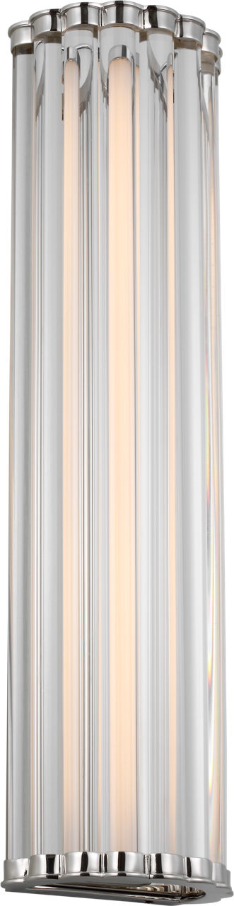 Kean 21" Sconce | Polished Nickel | Clear Glass Rods
