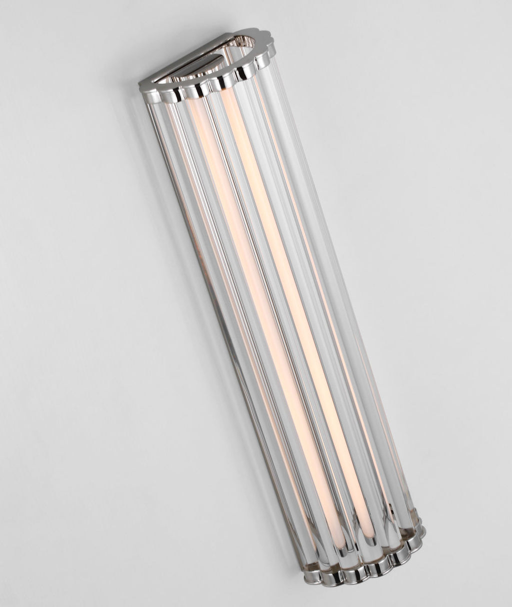 Kean 21" Sconce | Polished Nickel | Clear Glass Rods