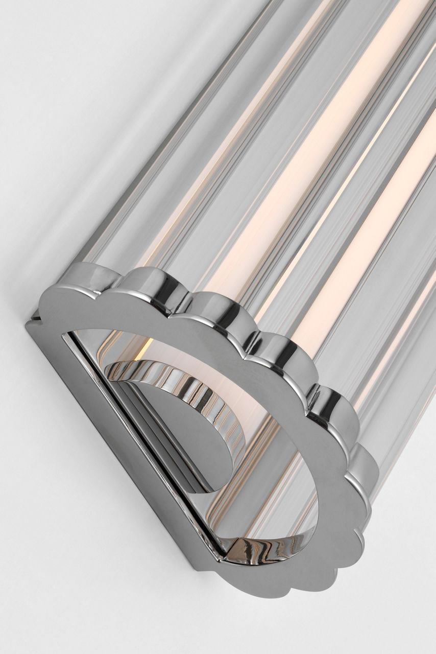Kean 21" Sconce | Polished Nickel | Clear Glass Rods