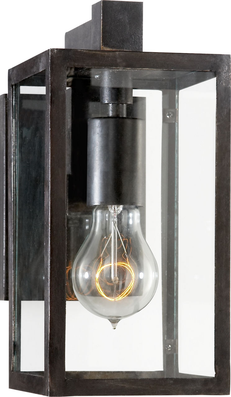 Fresno Framed Short Sconce | Aged Iron | Clear Glass