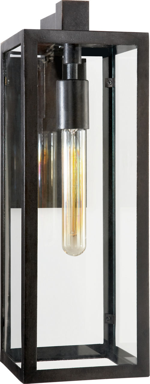 Fresno Framed Medium Sconce | Aged Iron | Clear Glass