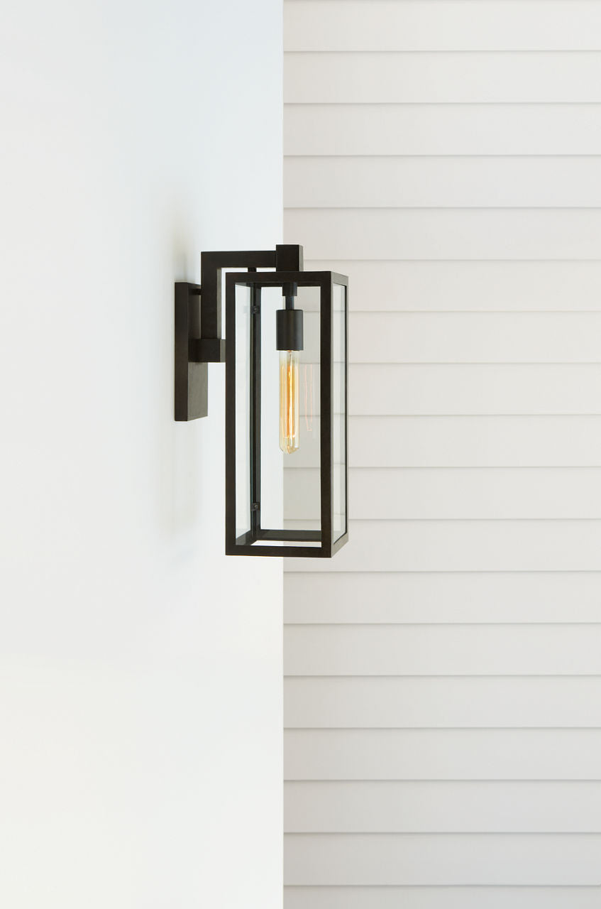 Fresno Framed Medium Sconce | Aged Iron | Clear Glass
