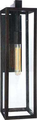 Fresno Framed Long Sconce | Aged Iron | Clear Glass
