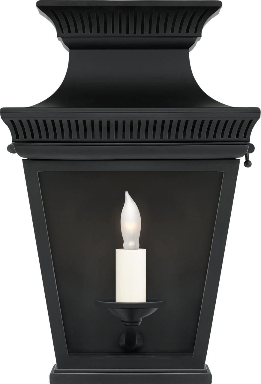Elsinore Small 3/4 Wall Lantern | Black | Clear Glass