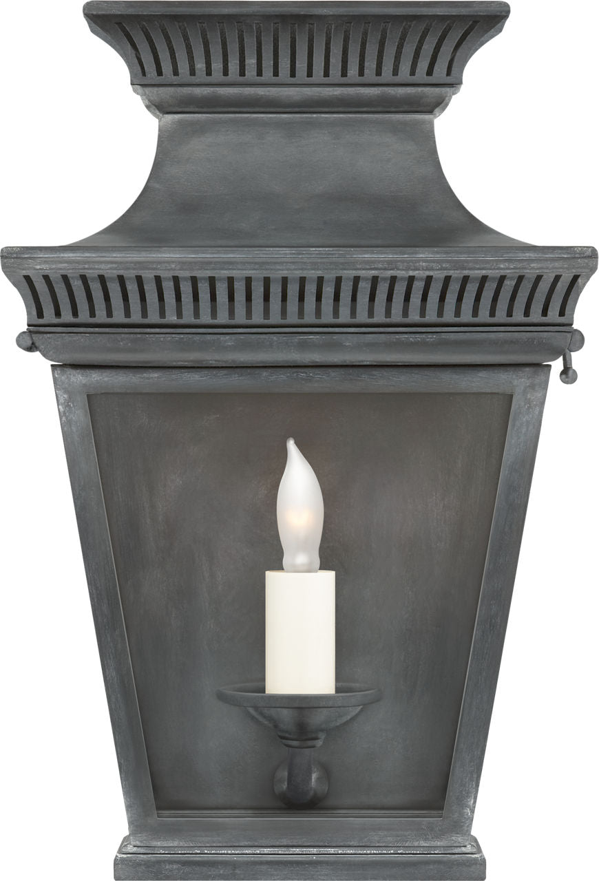Elsinore Small 3/4 Wall Lantern | Weathered Zinc | Clear Glass