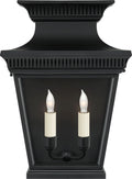 Elsinore Medium 3/4 Wall Lantern | Black | Clear Glass