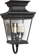 Elsinore Medium Bracket Lantern | Black | Clear Glass