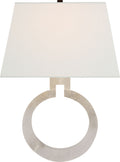 Ring Form Large Wall Sconce | Alabaster | Linen Shade
