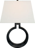 Ring Form Large Wall Sconce | Bronze | Linen Shade