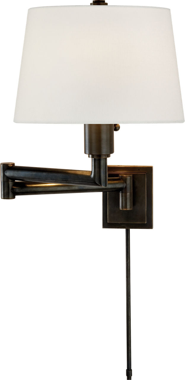 Chunky Swing Arm | Bronze | Linen Shade