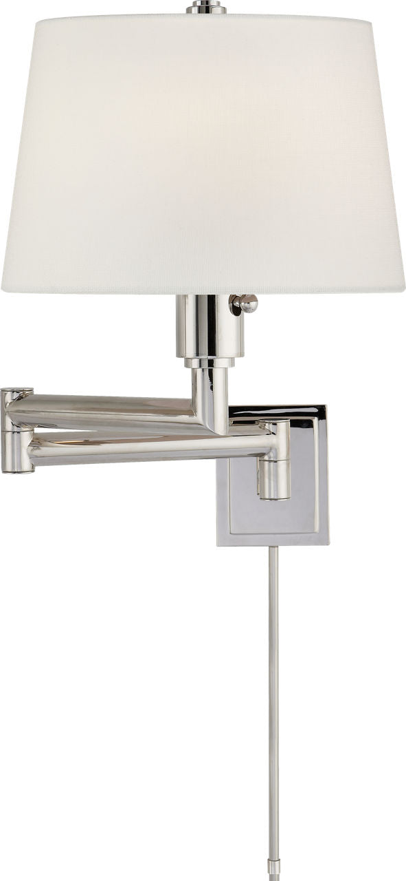 Chunky Swing Arm | Polished Nickel | Linen Shade