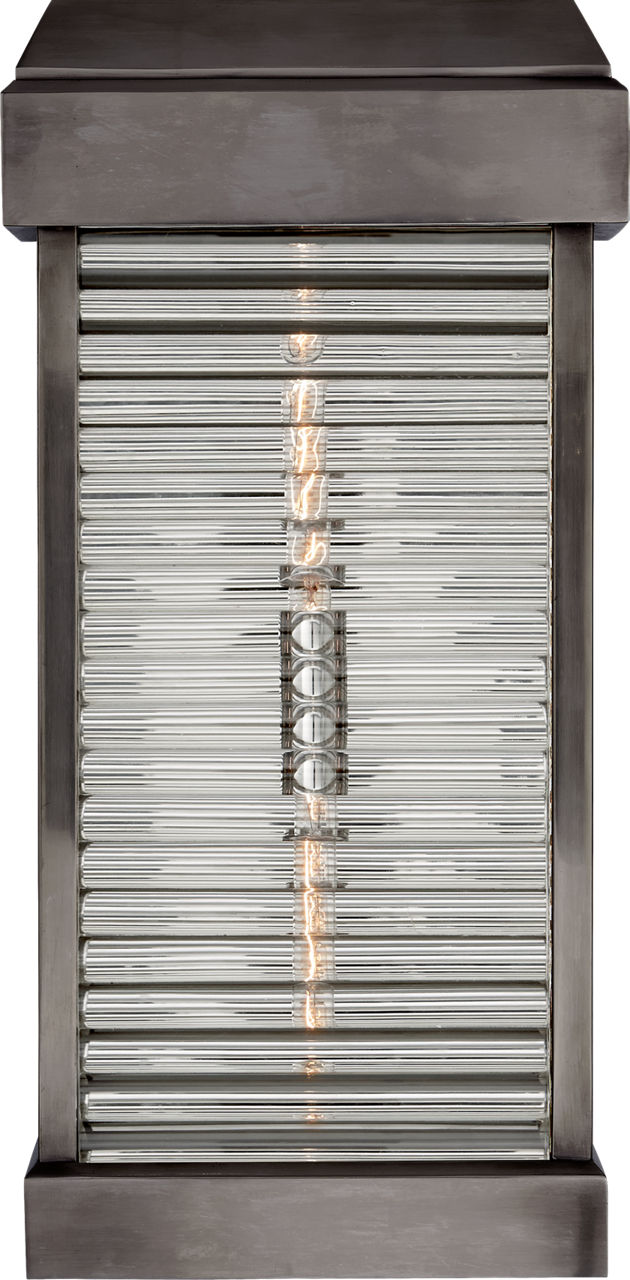 Dunmore Large Curved Glass Louver Sconce | Bronze | Clear Glass