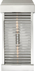 Dunmore Large Curved Glass Louver Sconce | Polished Nickel | Clear Glass