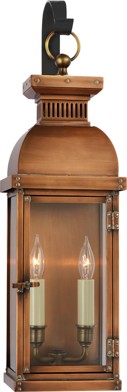 Suffork Medium Scroll Arm Lantern | Natural Copper