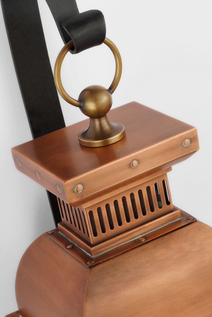 Suffork Medium Scroll Arm Lantern | Natural Copper