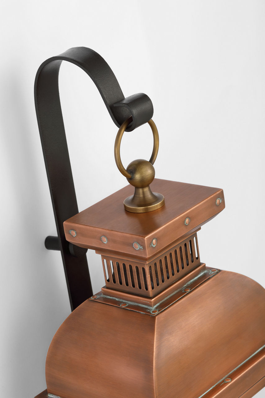 Suffork Tall Scroll Arm Lantern | Natural Copper