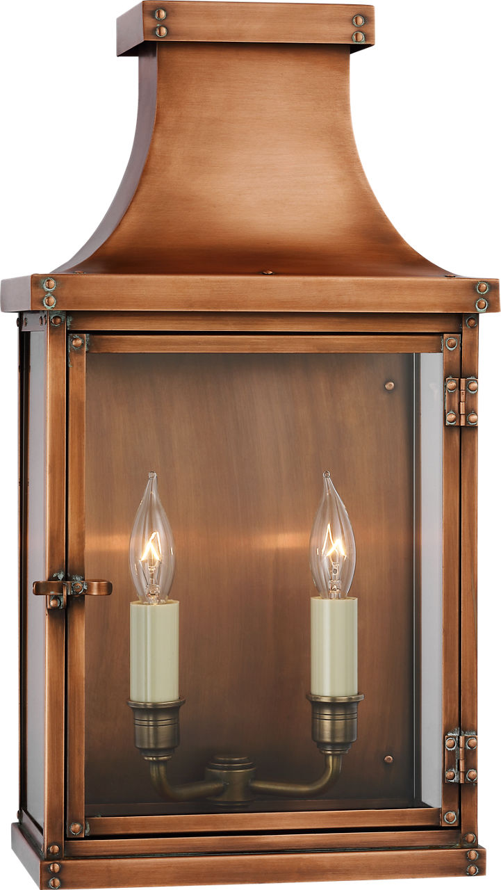 Bedford Wide Short 3/4 Lantern | Natural Copper