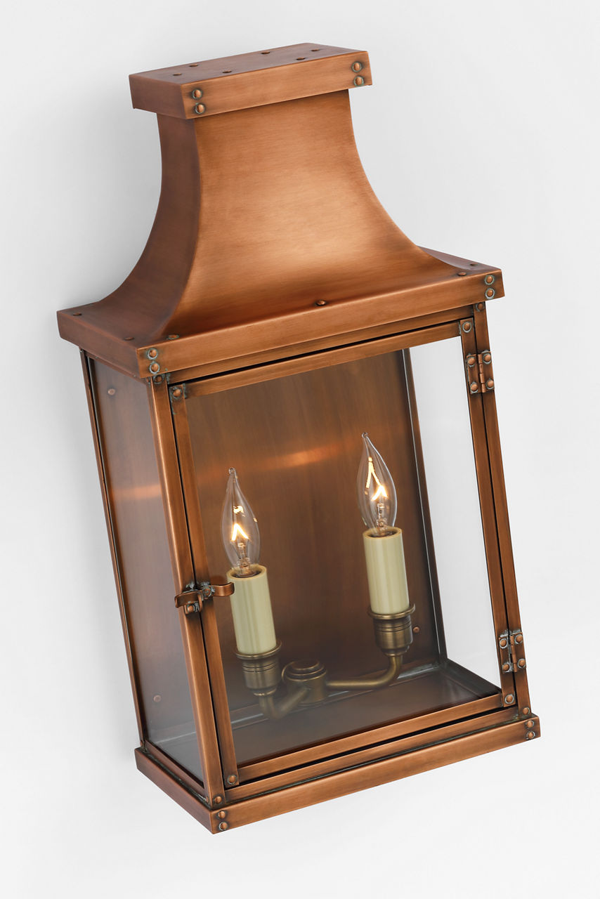 Bedford Wide Short 3/4 Lantern | Natural Copper