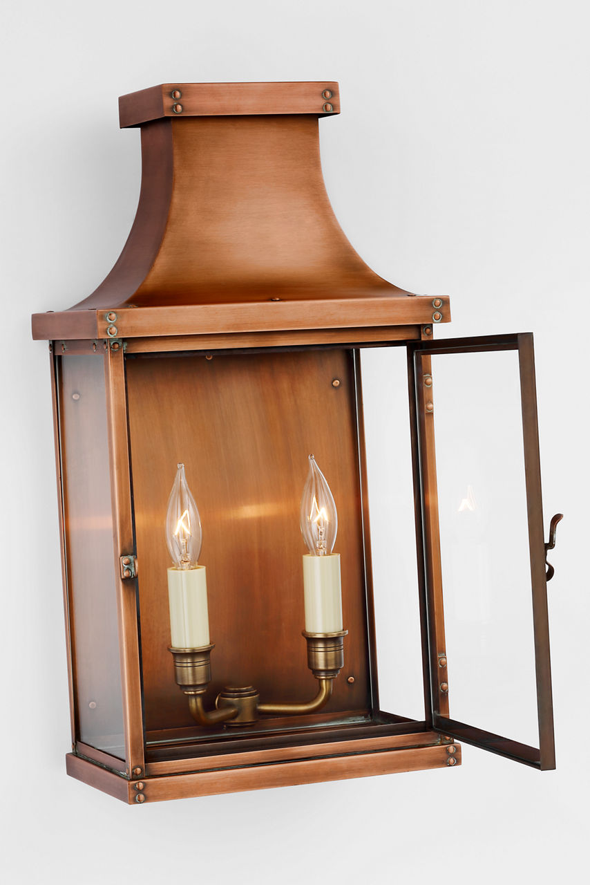 Bedford Wide Short 3/4 Lantern | Natural Copper