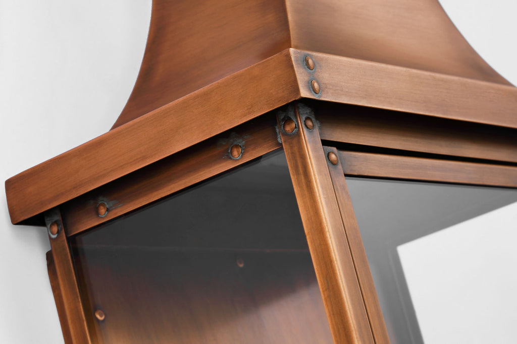 Bedford Wide Short 3/4 Lantern | Natural Copper
