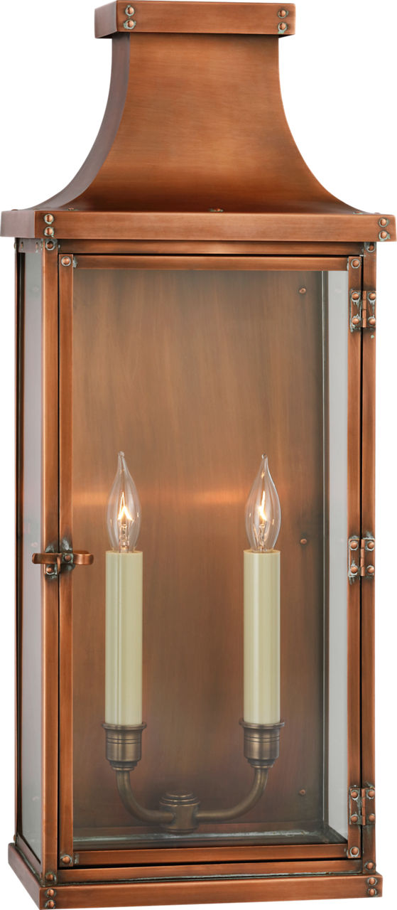 Bedford Wide Tall 3/4 Lantern | Natural Copper