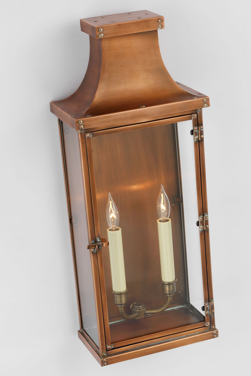 Bedford Wide Tall 3/4 Lantern | Natural Copper