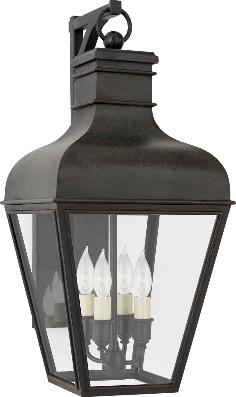 Fremont Small Bracketed Wall Lantern | French Rust | Clear Glass