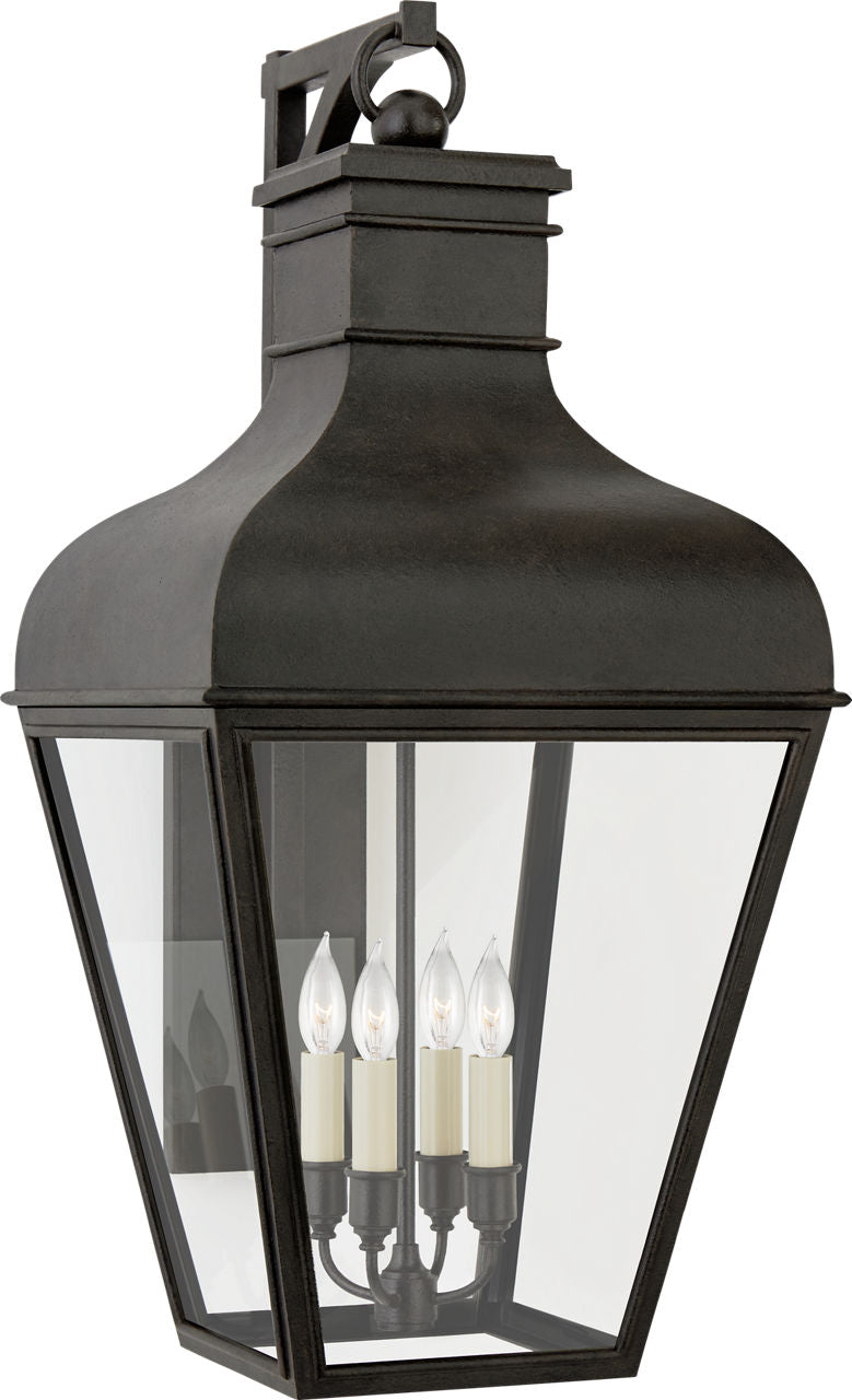Fremont Medium Bracketed Wall Lantern | French Rust | Clear Glass