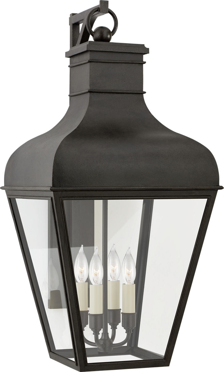 Fremont Large Bracketed Wall Lantern | French Rust | Clear Glass