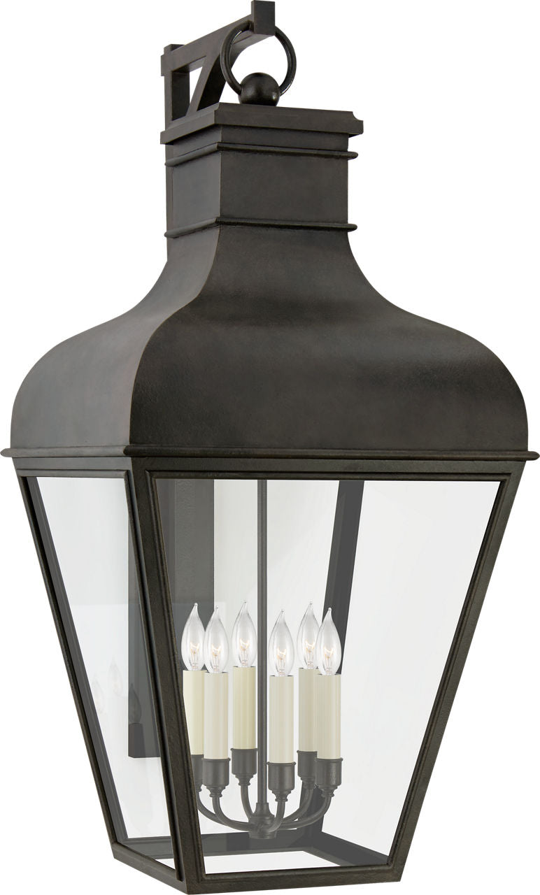 Fremont Grande Bracketed Wall Lantern | French Rust | Clear Glass