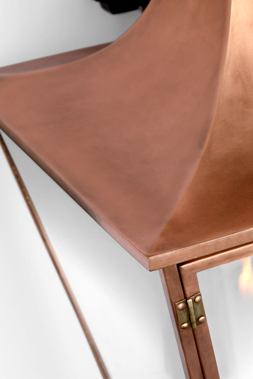 Albermarle Medium Bracketed Gas Wall Lantern | Soft Copper and Brass | Clear Glass