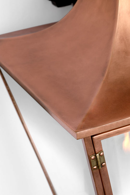 Albermarle Medium Bracketed Gas Wall Lantern | Soft Copper and Brass | Clear Glass